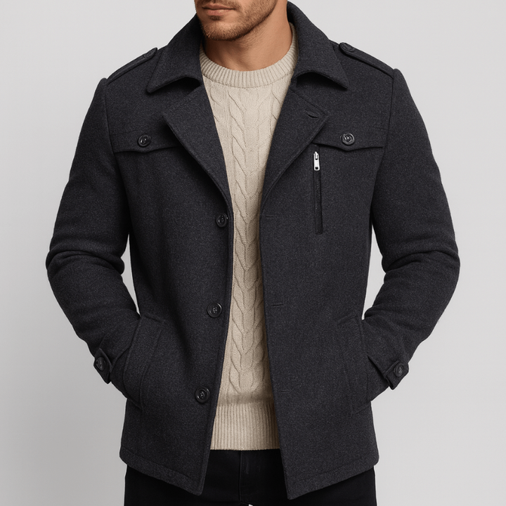 Winter Jacket for Men | Warm Mid-Length Coat | Classic Trenchcoat Design