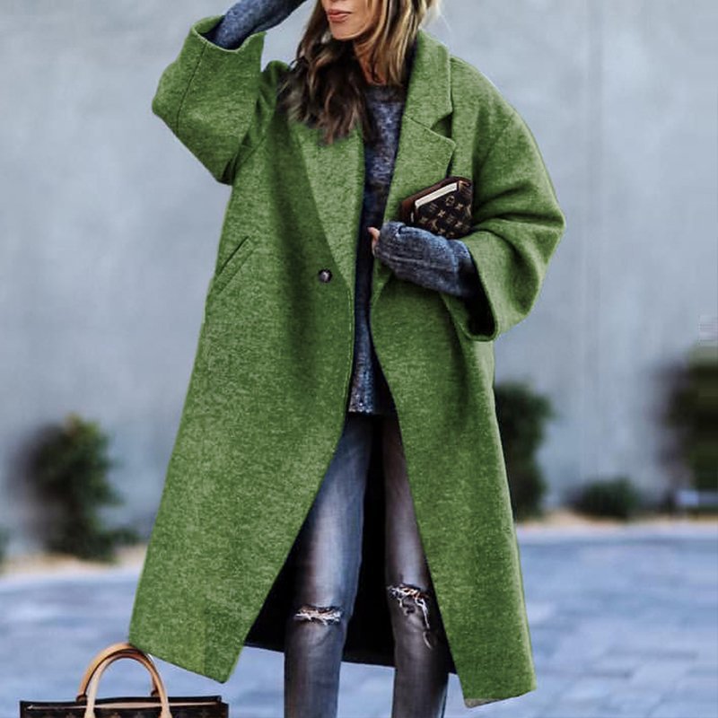 Women's Knitted Coat with Texture – Warm Winter Jacket