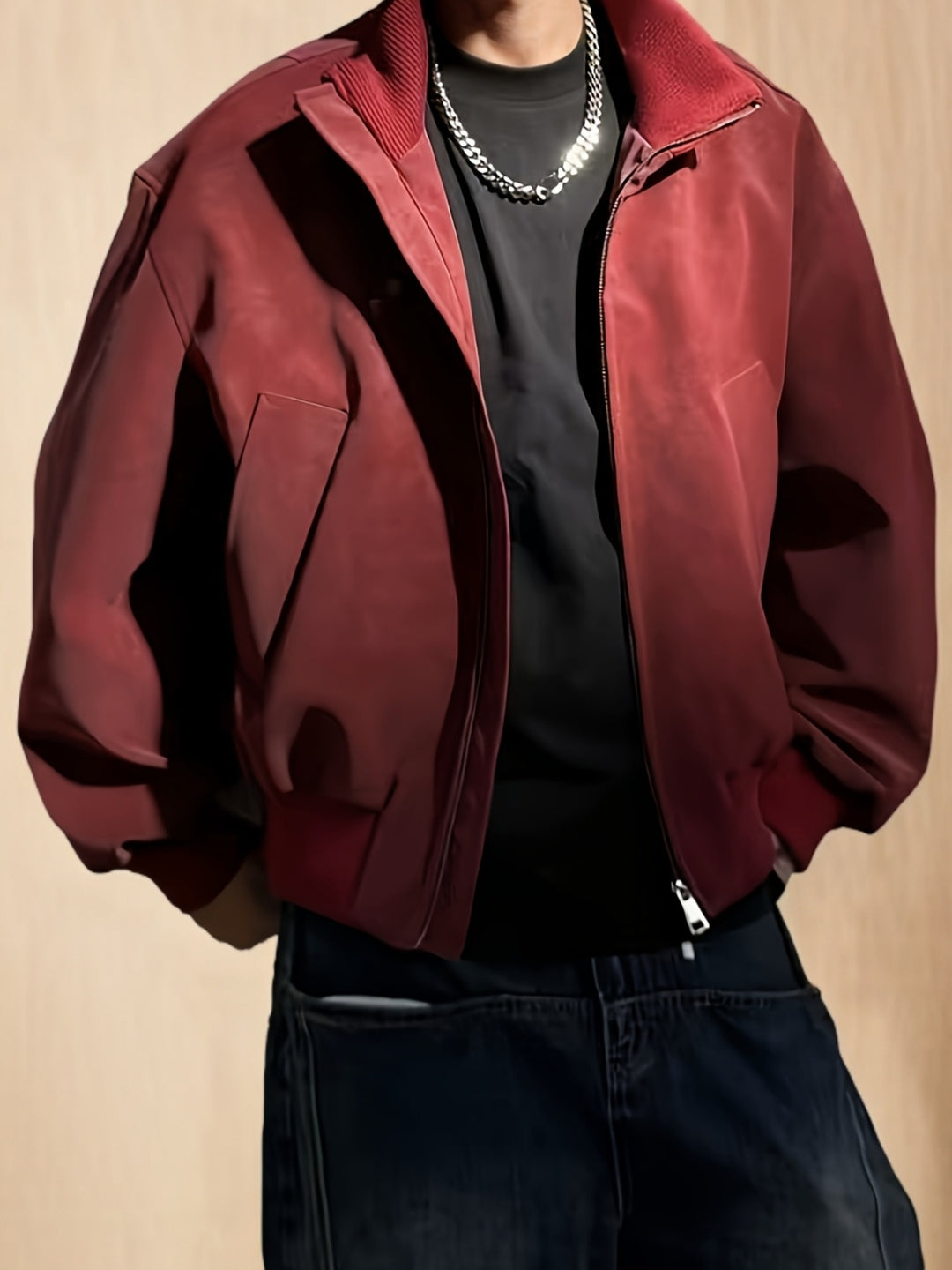 Men's Jacket | Oversized Streetwear | With Zipper | Spring