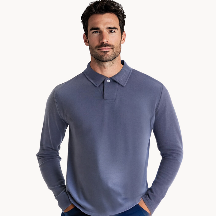 Men's Polo Long Sleeve T-Shirt Timeless Comfort & Elegant Style, view 10 - Elena Harper