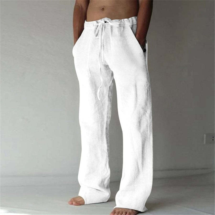 Men's Pants | Linen Look | Drawstring Closure | Comfort & Elegance