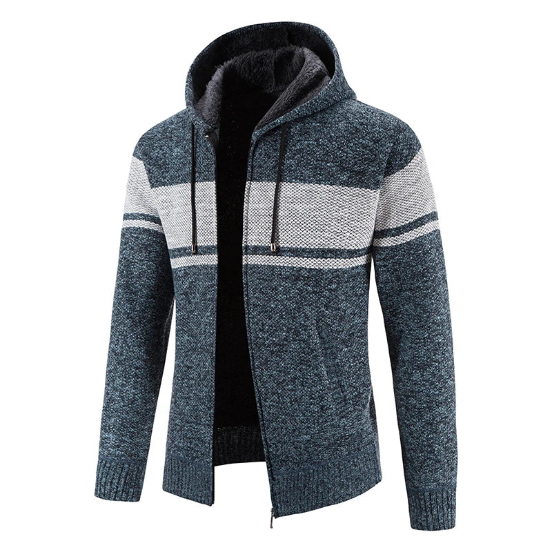 Men's Cardigan | Knitted Cardigan with Hood | Comfortable Jacket for Men