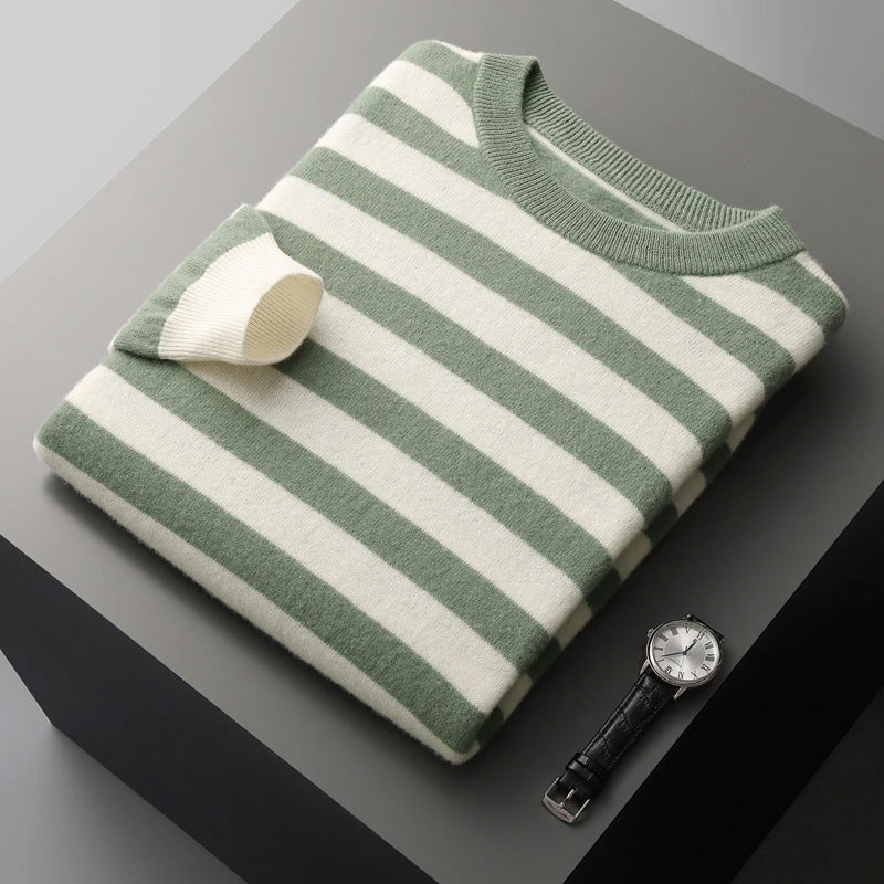 Premium striped cashmere sweater for effortless luxury and unique style | Luka