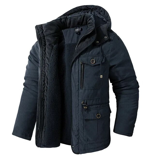 Winter Jacket for Men | Warm Jacket with Hood | Mid-Length & Practical