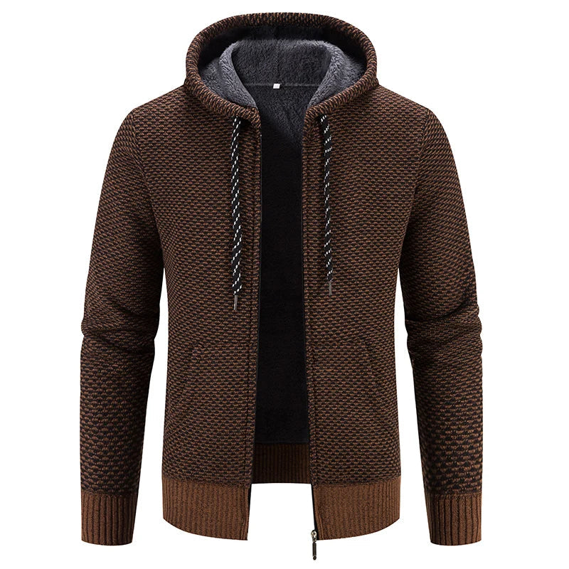 Men's Cardigan | Knitted Cardigan with Hood | Comfortable Jacket for Men