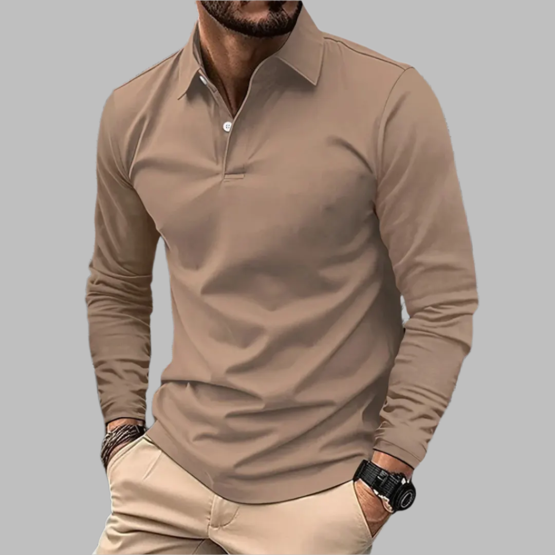Effortlessly Stylish Solid Polo Shirt Made of Soft Cotton Blend for Men | Dirk