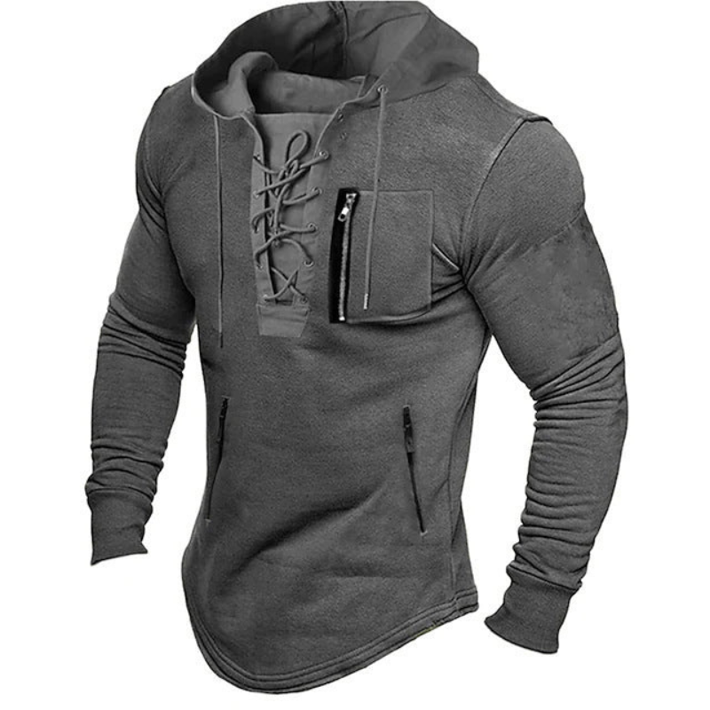 Sweaters Men | Sporty Hoodie with Lacing | Casual Clothing