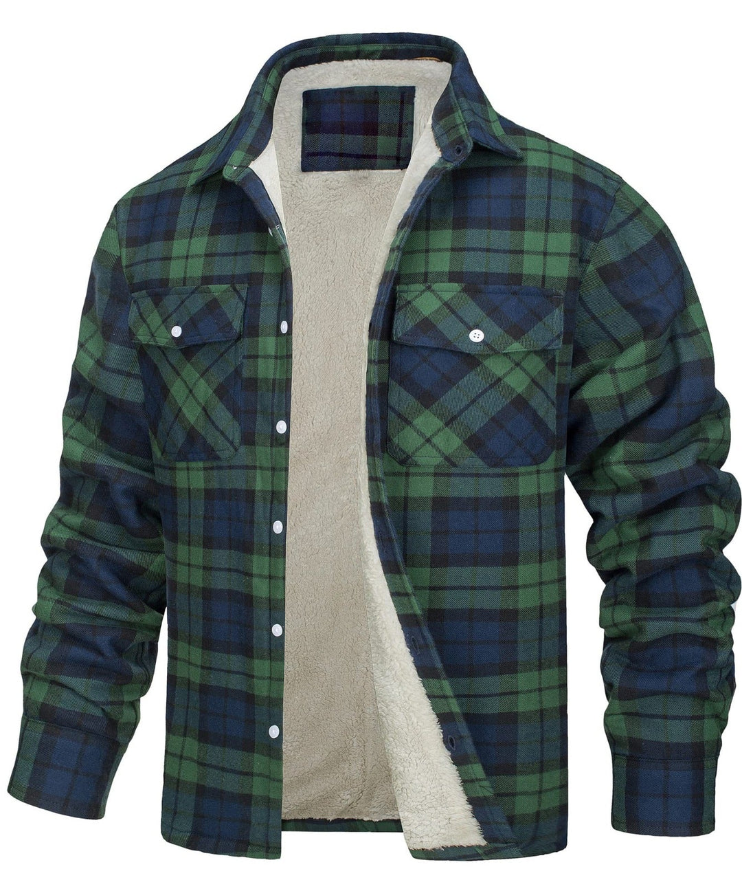Winter Jacket for Men Checked Design Warm Plush Lining Stylish Look, view 3 - Elena Harper