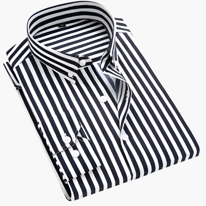 Men's Shirt | Striped Design | Classic Collar Clothing