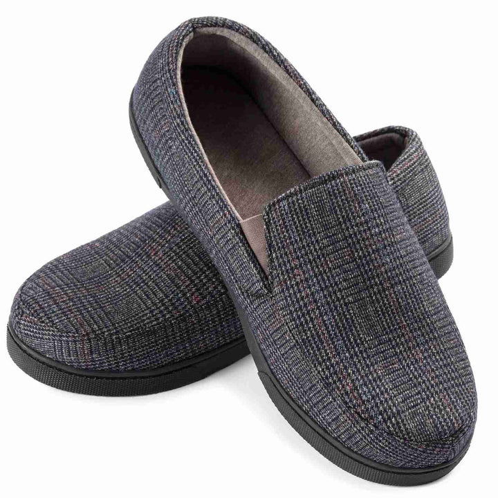 Loafers Men | Warm Slippers | Checked Design & Non-Slip Sole