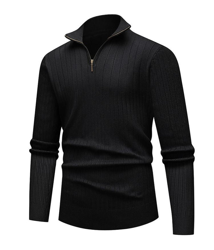 Men's Knitted Shirt | Half-Zip Collar | Warm Twisted Knit | Autumn/Winter | Polyester
