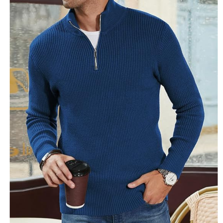 Men's Turtleneck Warm Half Zip Sweater Sweaters for Men, view 7 - Elena Harper
