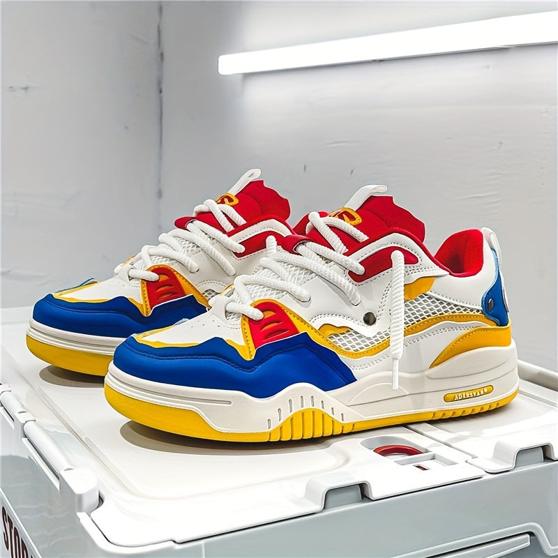 Men's Lightweight Sneakers with Laces and Contrast Details