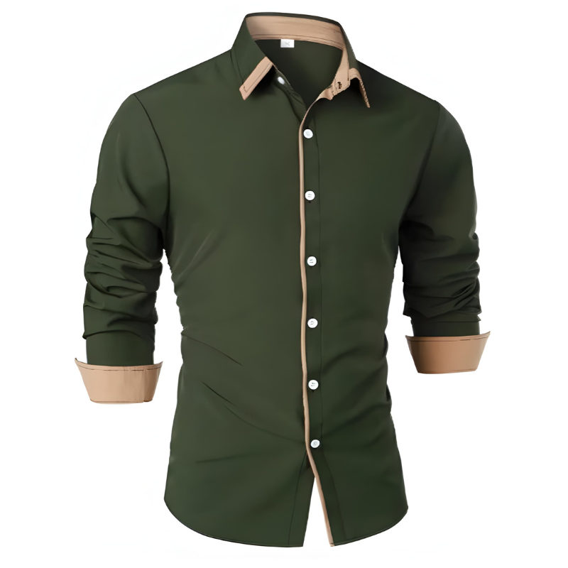 Shirt for Men | Contrasting Collar | Stylish Occasions | Elegant Clothing