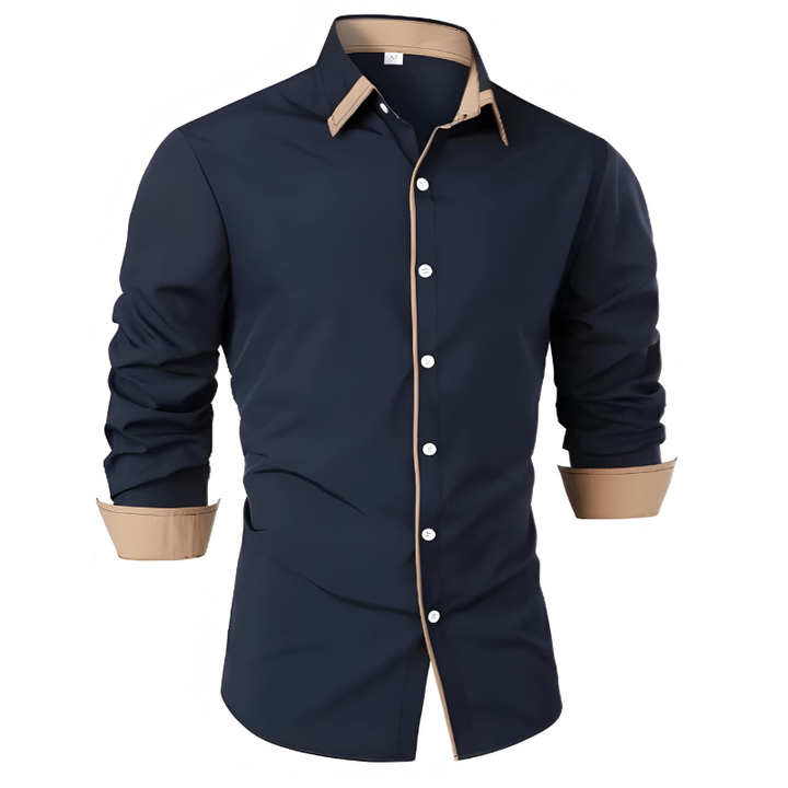 Shirt for Men | Contrasting Collar | Stylish Occasions | Elegant Clothing
