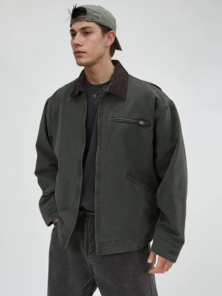 Men's Jacket | Retro | With Zipper | Spring