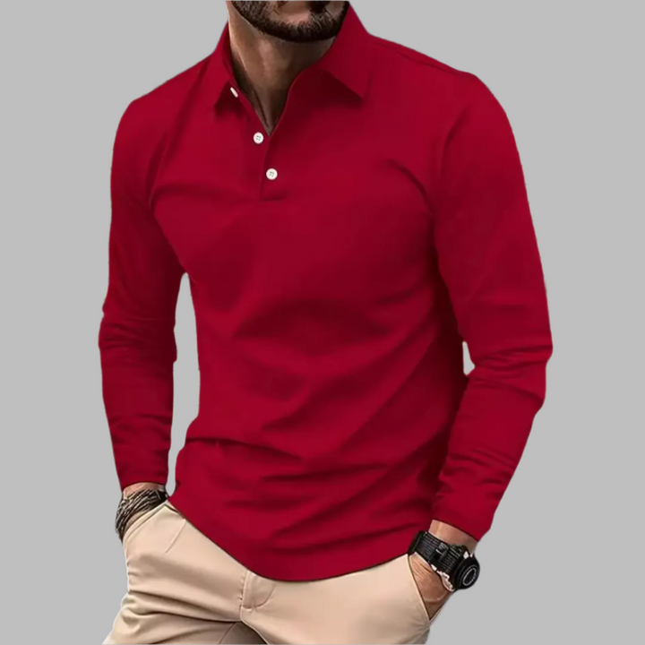 Effortlessly Stylish Solid Polo Shirt Made of Soft Cotton Blend for Men | Dirk