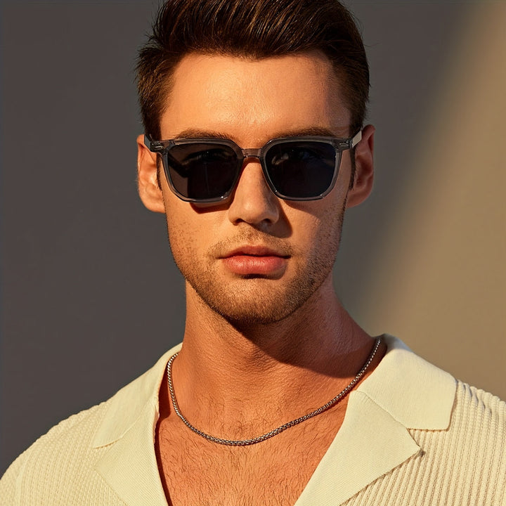 Men's Sunglasses | Vintage Square Frame | Durable & Lightweight | Casual Eyewear