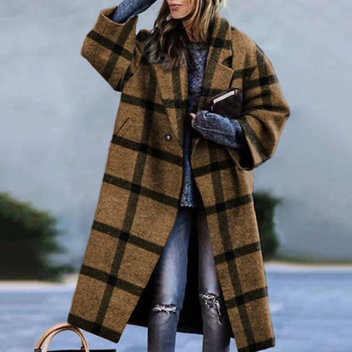 Women's Knitted Coat with Texture – Warm Winter Jacket