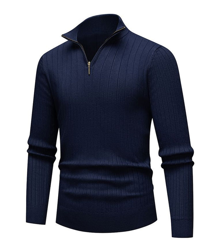 Men's Knitted Shirt | Half-Zip Collar | Warm Twisted Knit | Autumn/Winter | Polyester