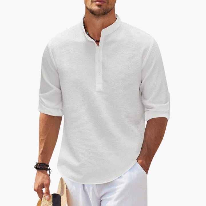 Men's Shirt Tunic Long Sleeves Casual, view 5 - Elena Harper