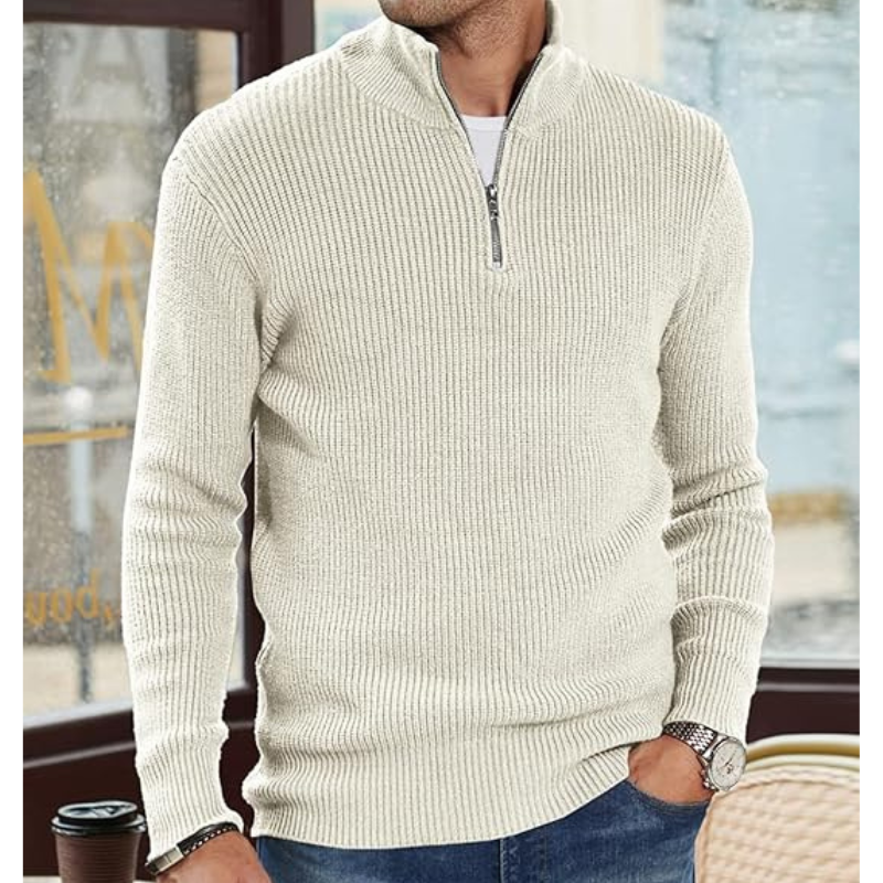 Men's Turtleneck Warm Half Zip Sweater Sweaters for Men, view 8 - Elena Harper