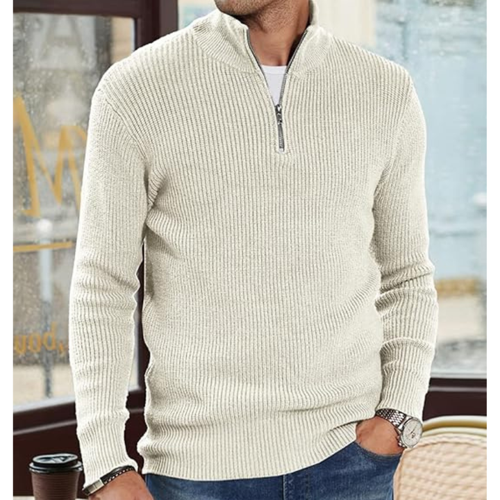 Men's Turtleneck Warm Half Zip Sweater Sweaters for Men, view 8 - Elena Harper