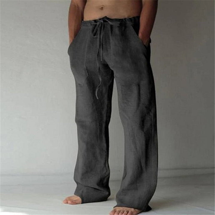 Men's Pants | Linen Look | Drawstring Closure | Comfort & Elegance