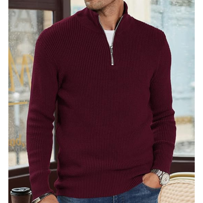 Men's Turtleneck Warm Half Zip Sweater Sweaters for Men, view 4 - Elena Harper