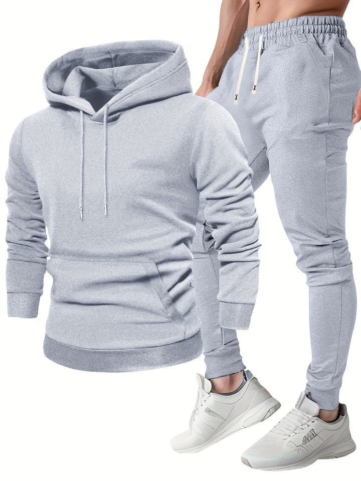 Men's Sports Set Hoodie & Jogging Pants - Breathable Polyester