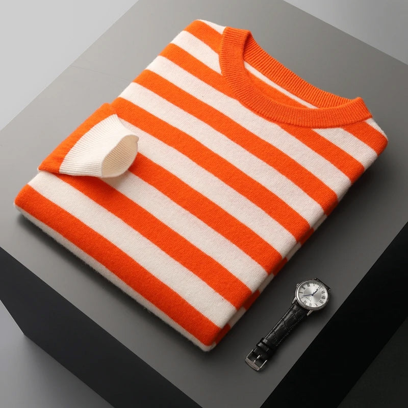 Premium striped cashmere sweater for effortless luxury and unique style | Luka
