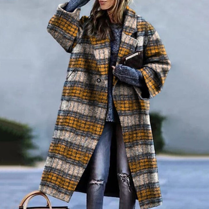 Women's Knitted Coat with Texture – Warm Winter Jacket
