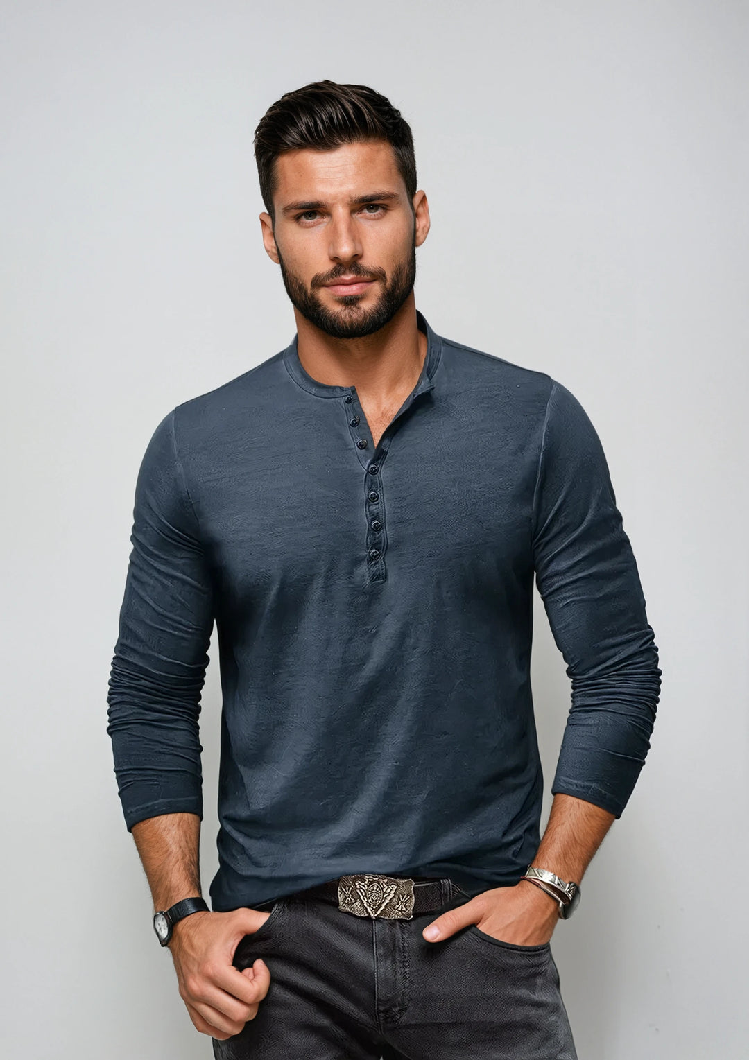 Classic Long Sleeve Shirt for Men with Versatile Design and Timeless Style | Adam