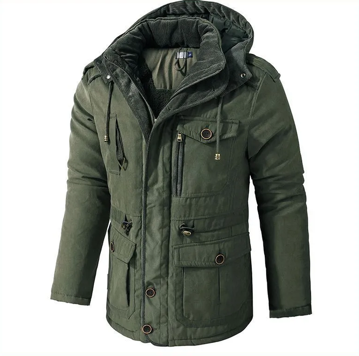 Winter Jacket for Men | Warm Jacket with Hood | Mid-Length & Practical