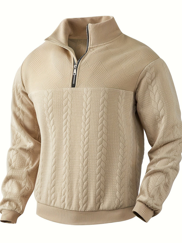 Classic men's sweater with zipper for timeless comfort and versatility | Noud
