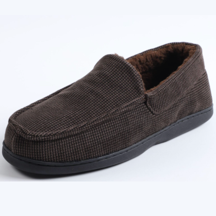 Loafers Men | Warm Slippers | Checked Design & Non-Slip Sole