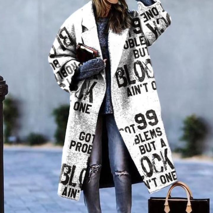 Women's Knitted Coat with Texture – Warm Winter Jacket