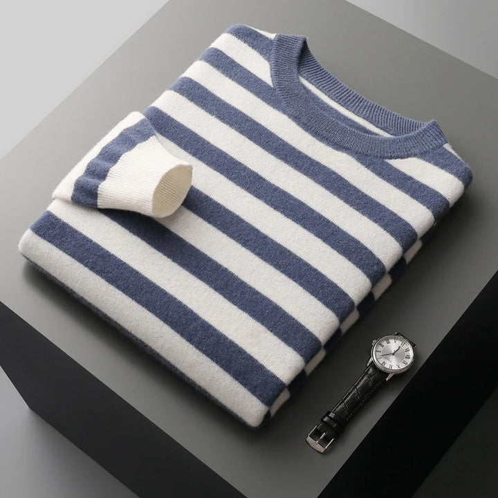 Premium striped cashmere sweater for effortless luxury and unique style | Luka
