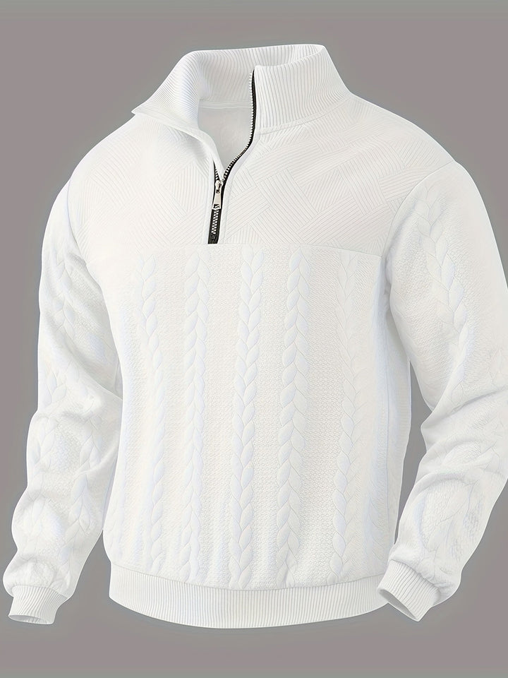 Classic men's sweater with zipper for timeless comfort and versatility | Noud