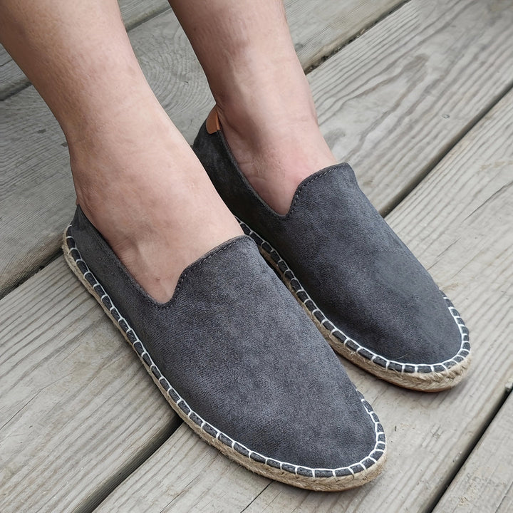Men's Loafers Breathable & Handmade Linen Sole & Canvas Casual Slip-On, view 6 - Elena Harper