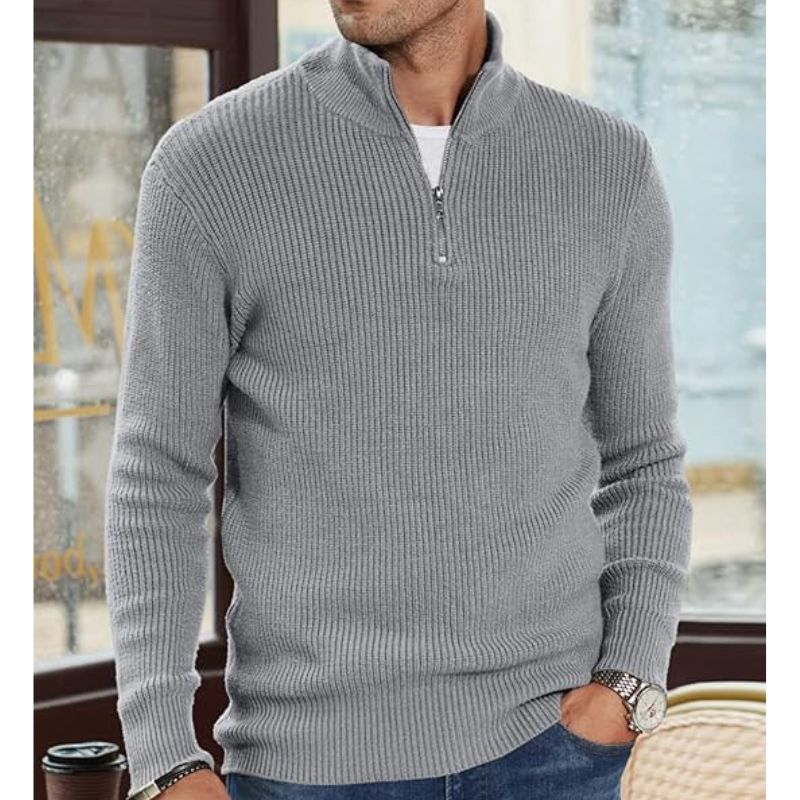 Men's Turtleneck Warm Half Zip Sweater Sweaters for Men, view 5 - Elena Harper