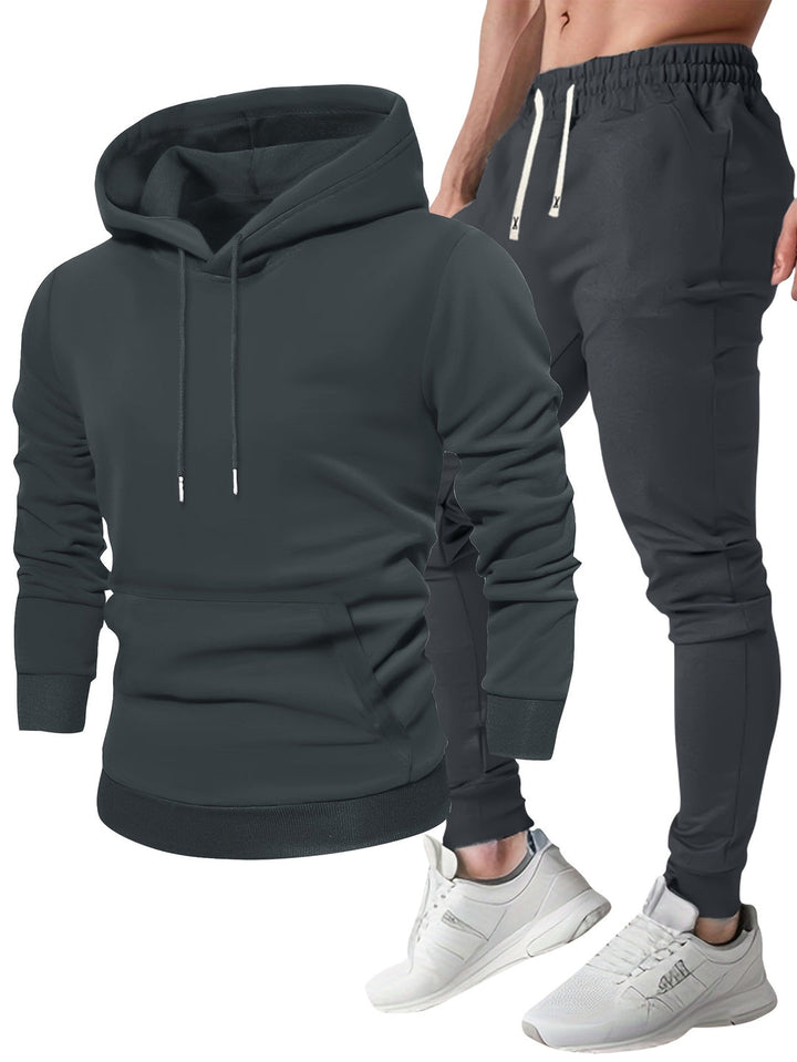 Men's Sports Set Hoodie & Jogging Pants - Breathable Polyester