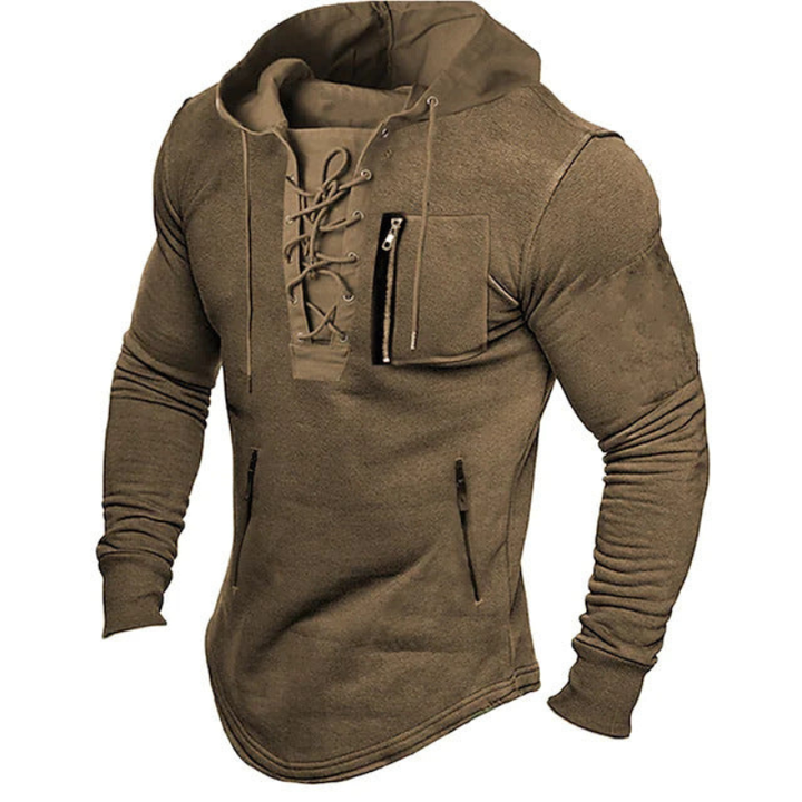 Sweaters Men | Sporty Hoodie with Lacing | Casual Clothing