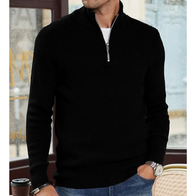 Men's Turtleneck Warm Half Zip Sweater Sweaters for Men, view 9 - Elena Harper