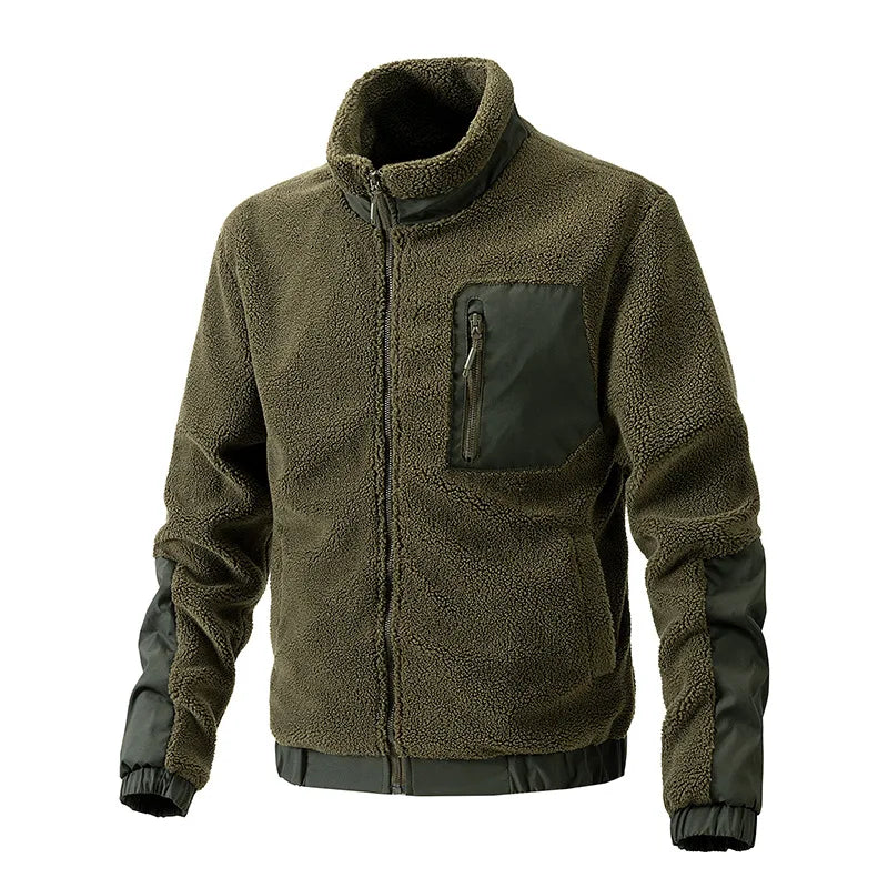 Men's Winter Jacket | Lightweight & Warm | Quilted Fleece with Stand-Up Collar