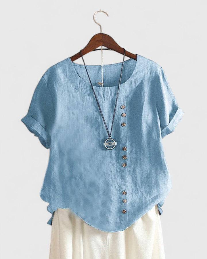 Elisavie™  |  Comfortable Short Sleeve Blouse