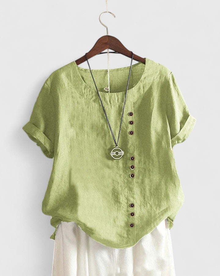 Elisavie Comfortable Short Sleeve Blouse - Elena Harper