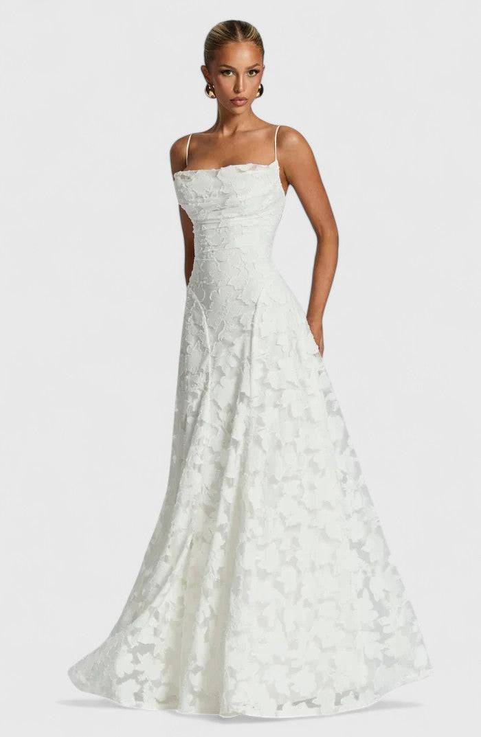 Gwenn™ elegant maxi dress by Emma & Rose Cape Town, flowing fabric and stylish design, full-length view.