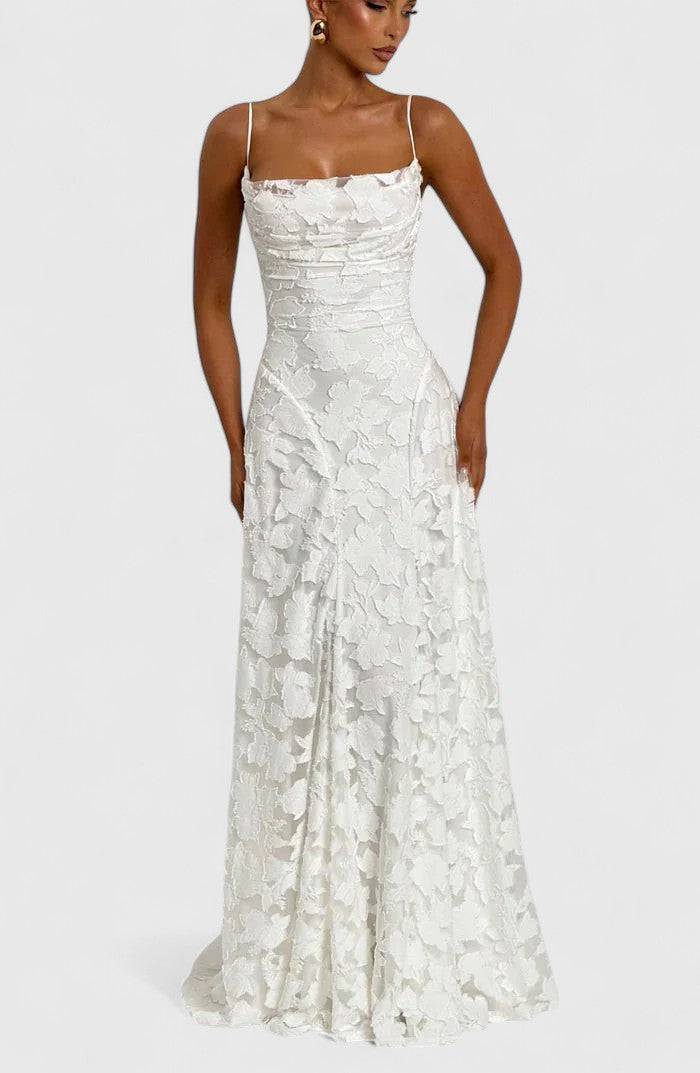 Emma & Rose Cape Town Gwenn™ elegant maxi dress, flowing fabric, sleeveless design, and sophisticated style perfect for formal occasions.