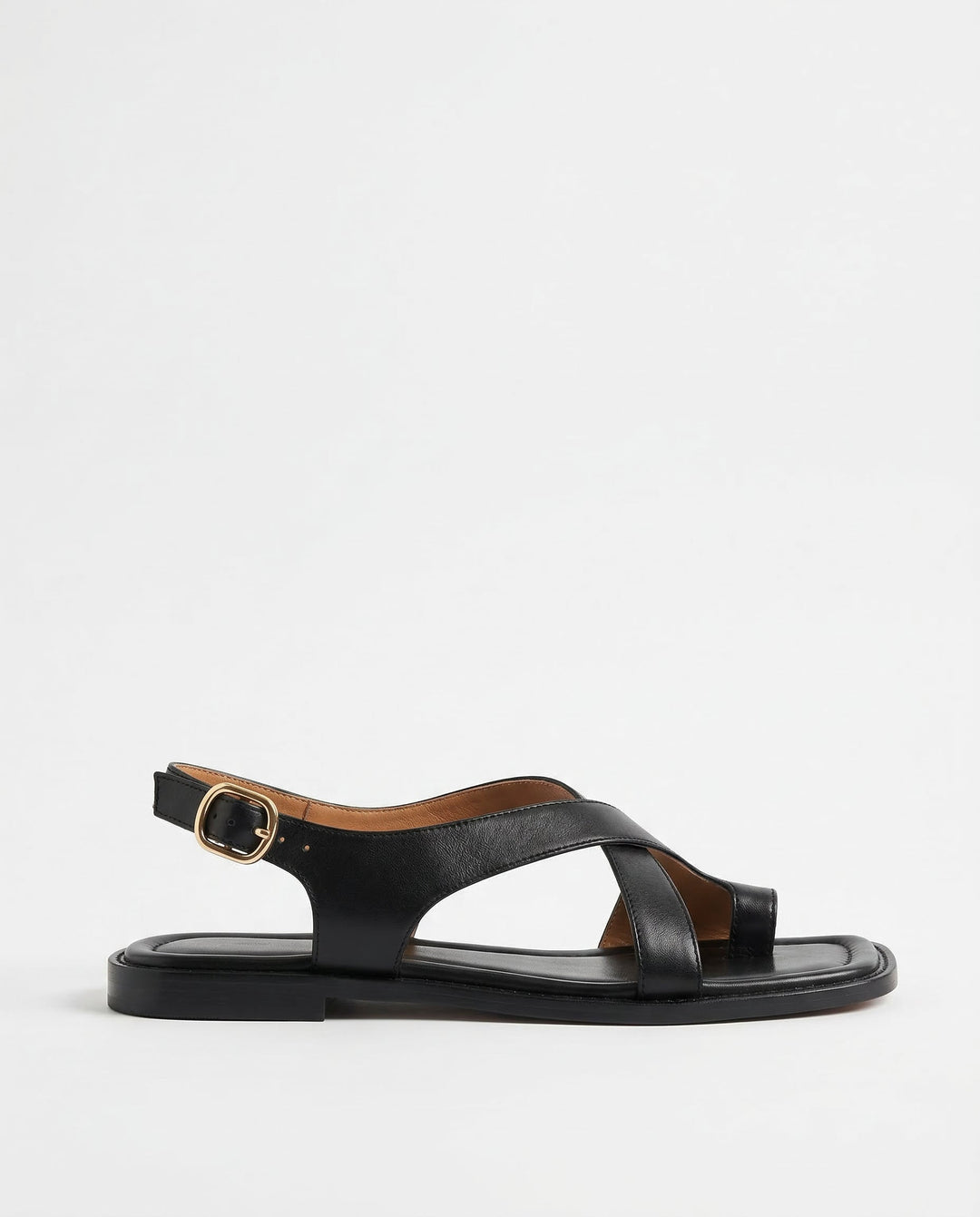 Crossover Strap Low Heel Sandals